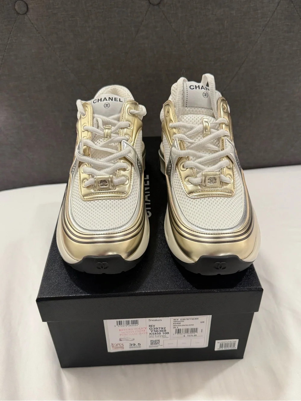 Chanel CC Runner Gold Laminate size 39.5